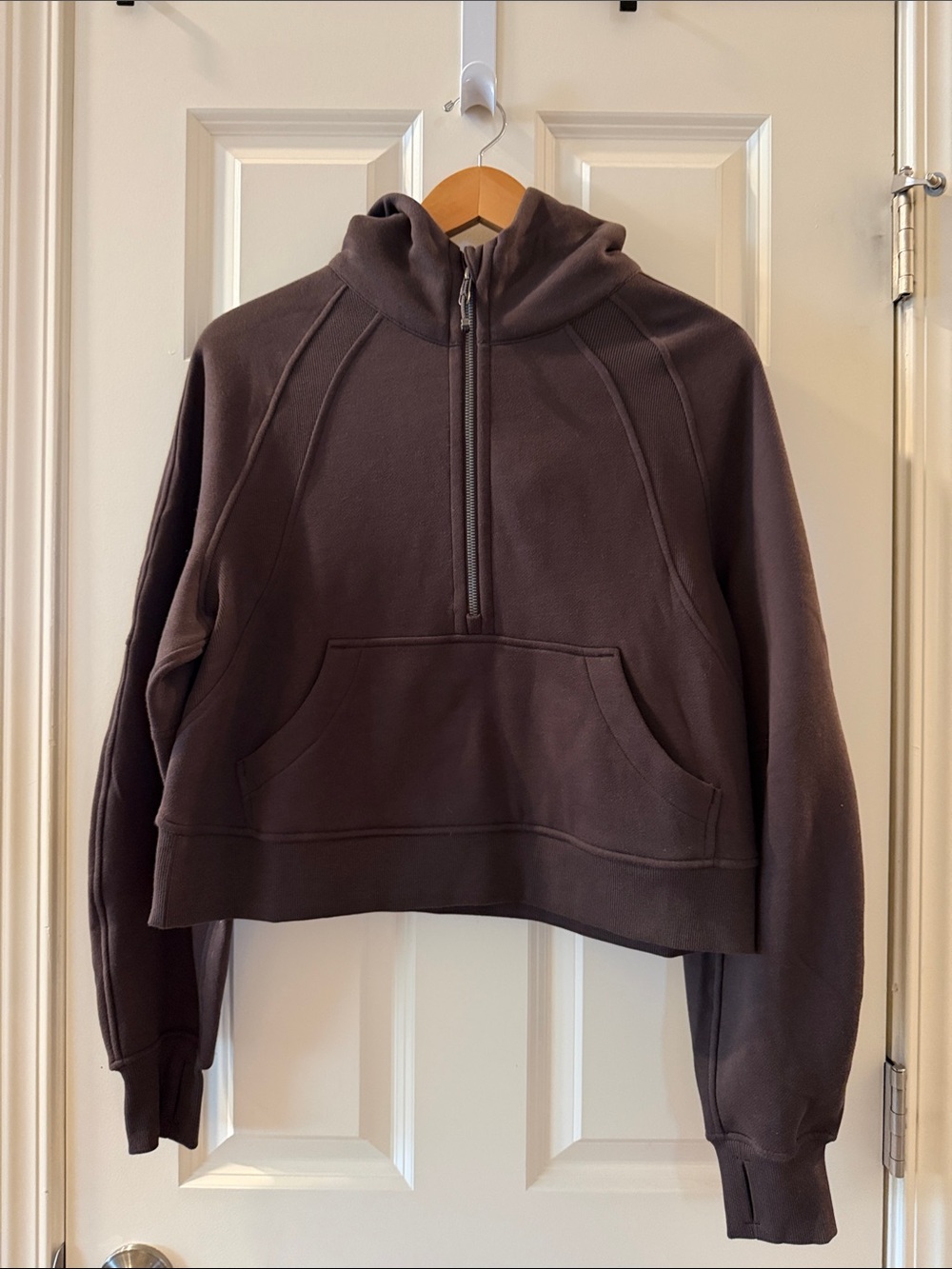 lululemon athletica Women's Half-Zip Hoodie - Dark Brown